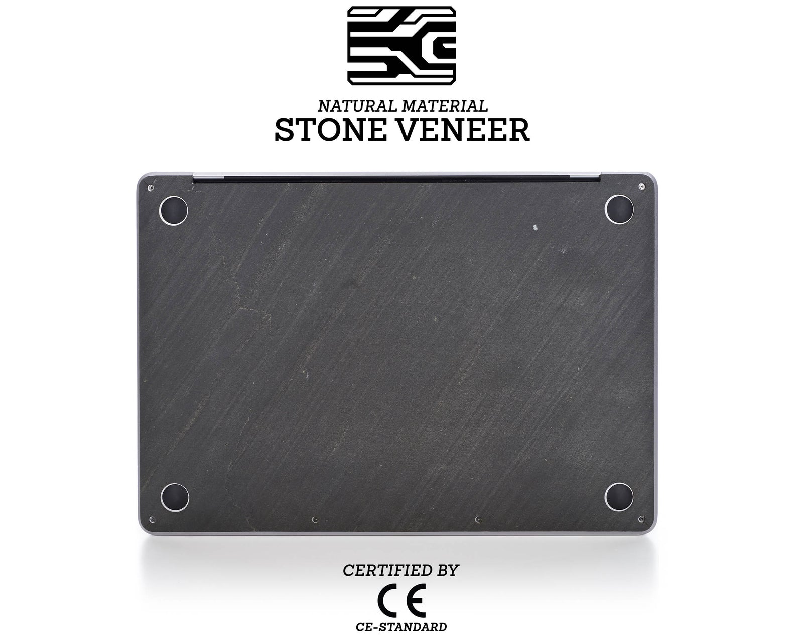 Macbook Skin - Made of Real Stone - Dark Black