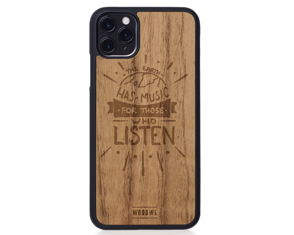 IPhone Case - Earth has Music - Walnut Wood