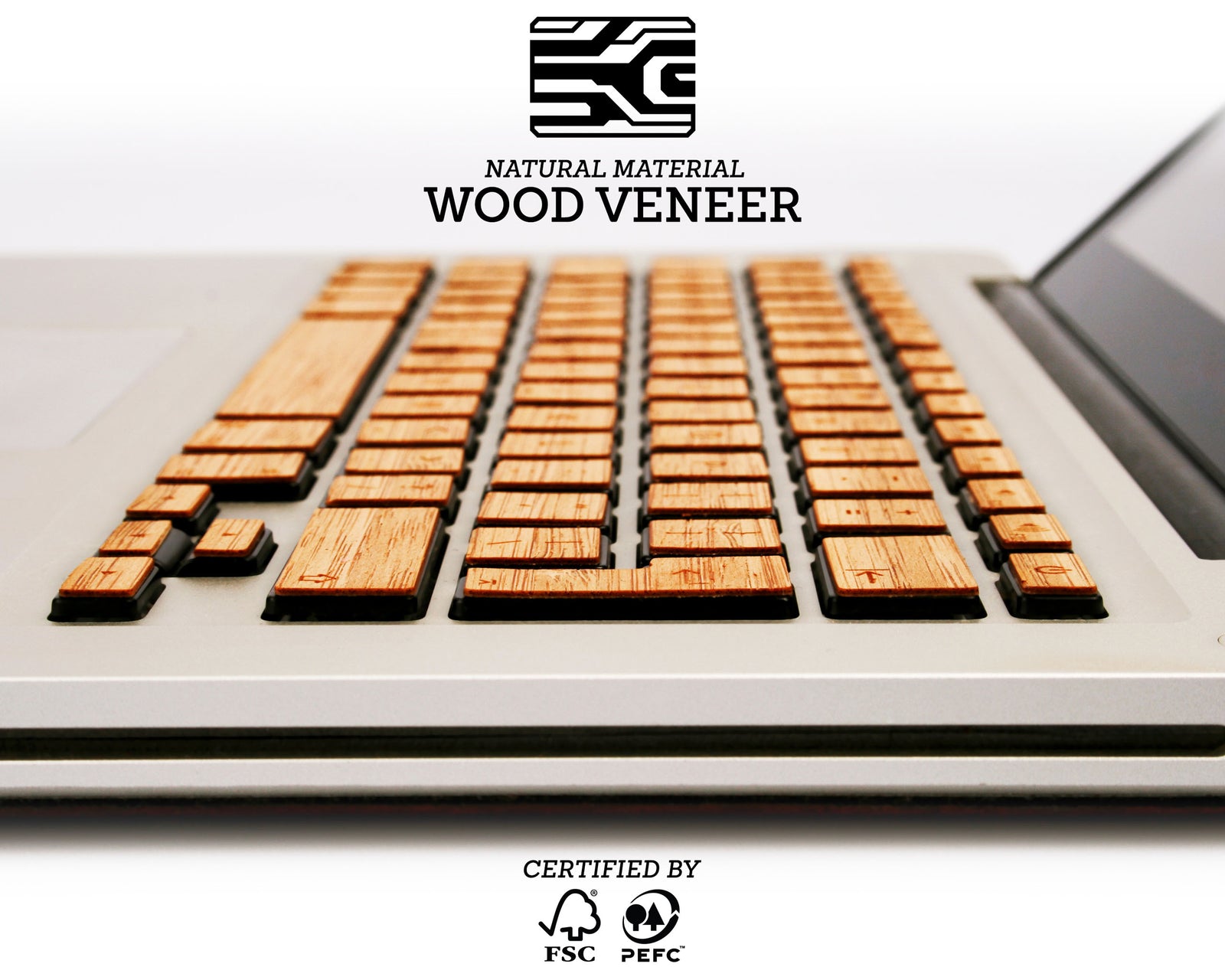 Macbook Wood Keyboard Skin - Bamboo