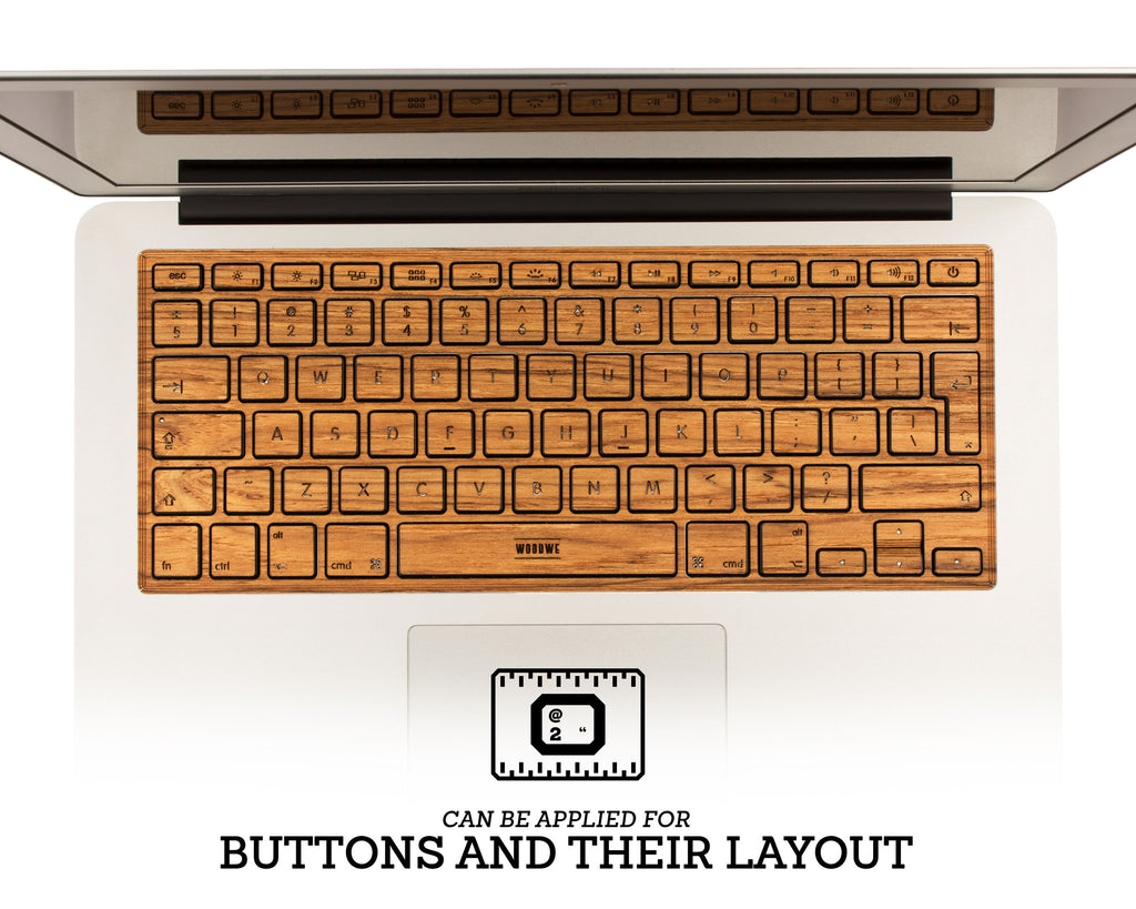 Macbook Wood Keyboard Skin - Light Teak