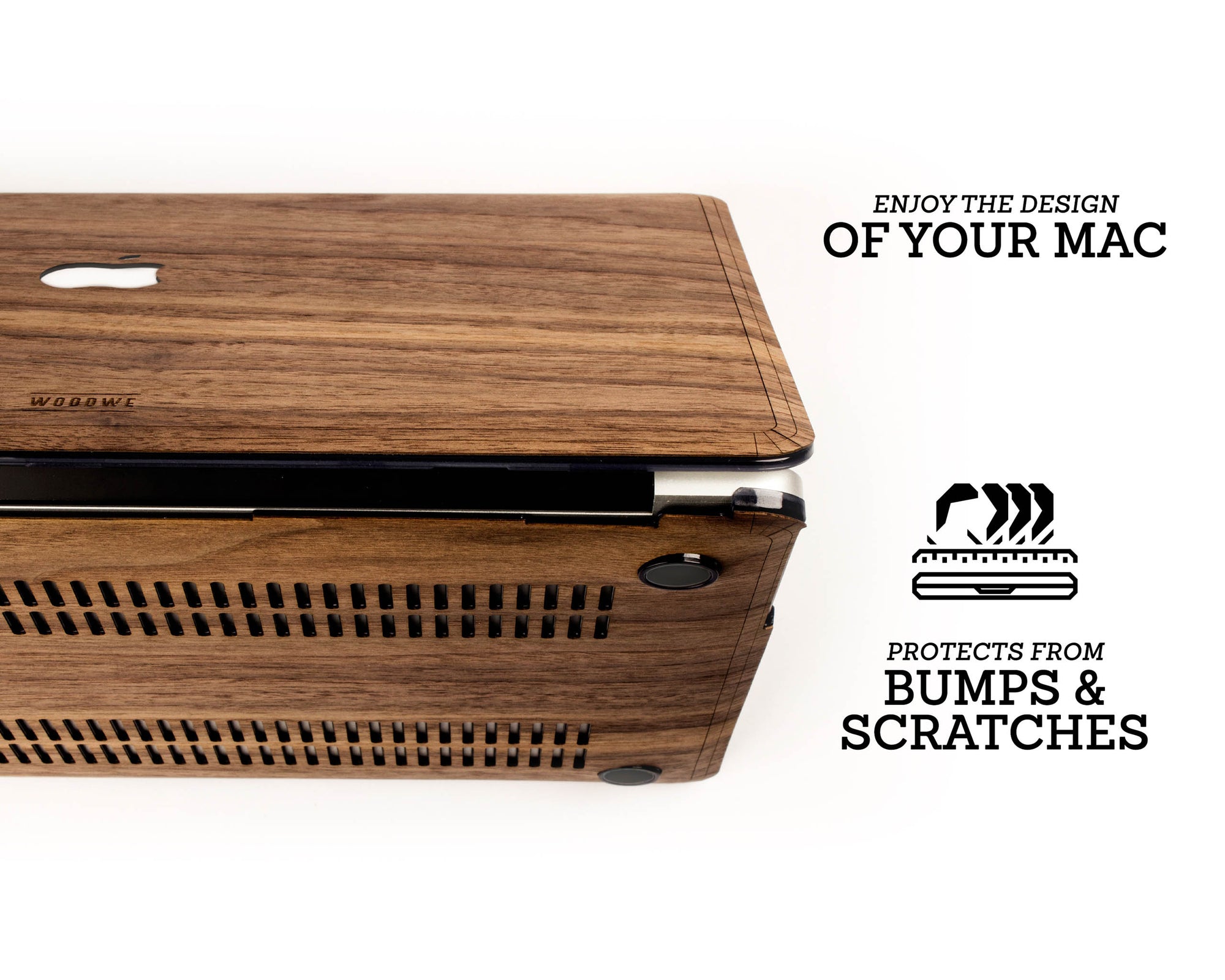 MACBOOK PROTECTIVE CASE - Real Walnut Wood