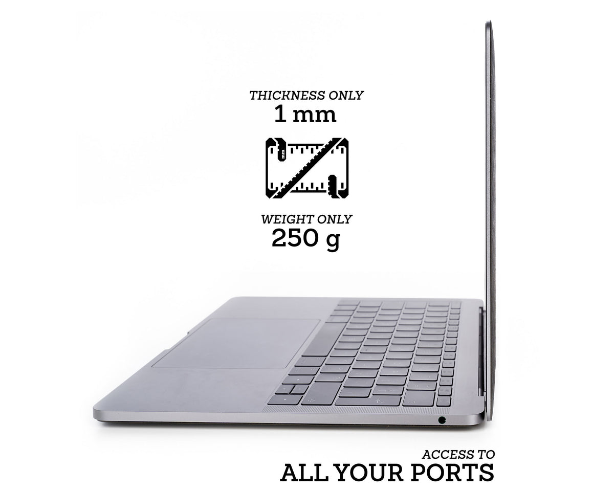 Macbook Skin - Made of Real Stone - Dark Black