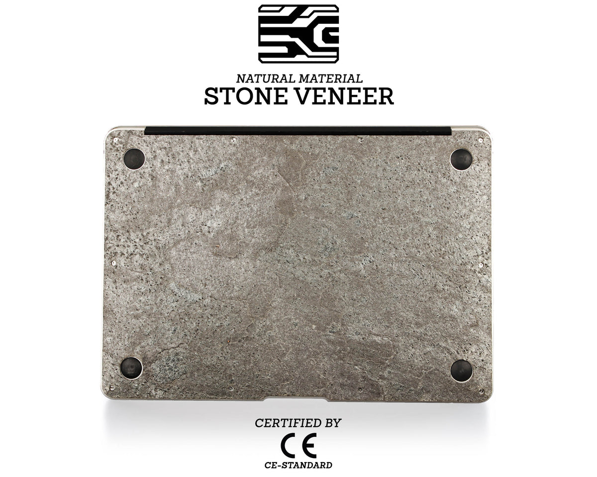 Macbook Skin - Made of Real Stone - Silver Grey