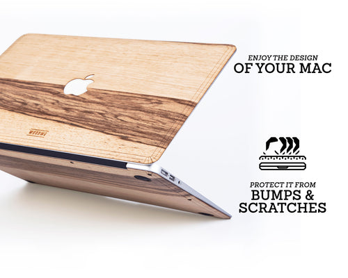 MacBook Skin - Made of Real Wood - Black Frake